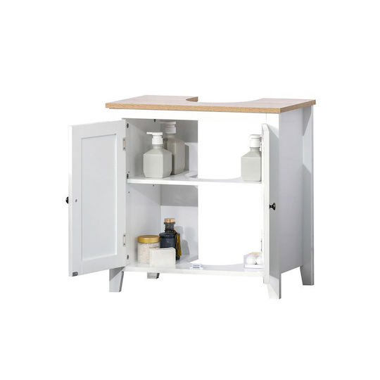 Kleankin 834-306 Πάγκος χωρίς Νιπτήρα Μ60xΒ60xΥ30cm Λευκός