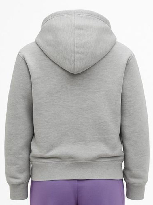 Fleece Επένδυση Παιδικό Φούτερ με Κουκούλα Anthracite