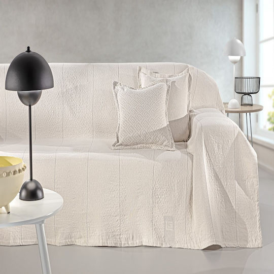 Guy Laroche Soho Four-Seater Sofa Throw Chenille 180x350cm Ivory