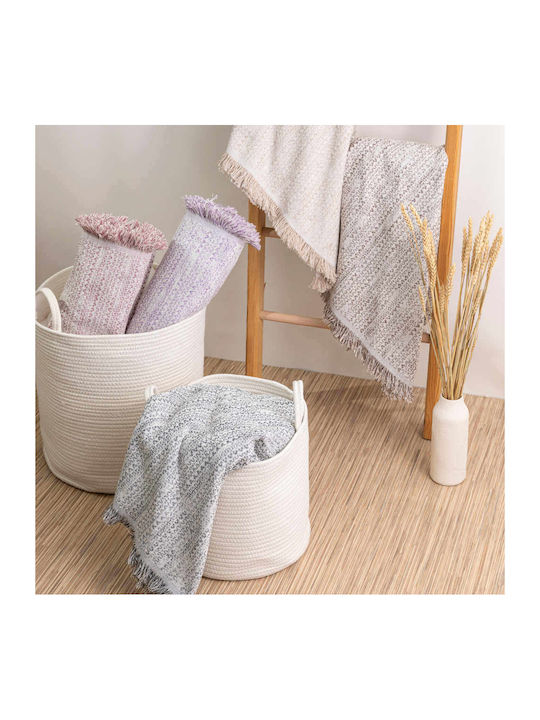 Borea Boho Ριχτάρι Πολυθρόνας 180x180εκ. Λιλά 026801085069