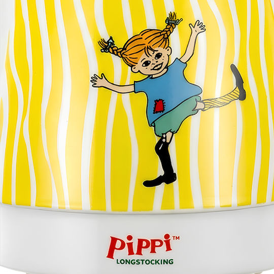 Pippi Keramik-Wasserkocher 0,8l 1750w Automatisches Abschalten Glückliches Pippi Design Weiß Gelb