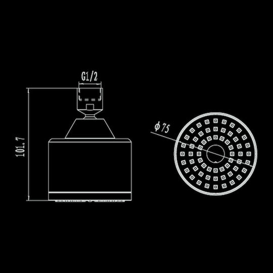 Karag Praxis Round Showerhead 7.5cm Chrome