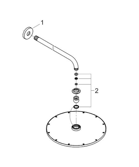 Grohe Rainshower Cosmopolitan 310 Στρογγυλή Κεφαλή Ντουζ 31cm με Βραχίονα 38cm