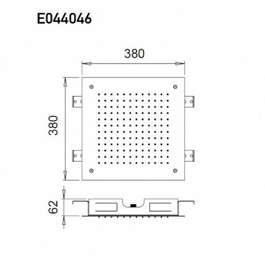 Almar Square Temptation Квадратен Капаче за душ 38x38см Черно матирано