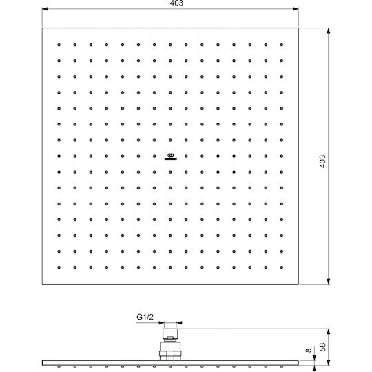 Ideal Standard Idealrain Square Showerhead 40x40cm Grey