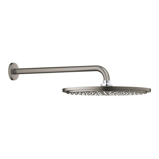 Grohe Cosmopolitan 310 Στρογγυλή Κεφαλή Ντουζ 31cm με Βραχίονα 38cm Brushed Hard Graphite