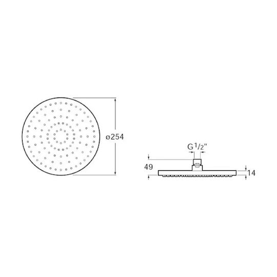 Roca Round Showerhead 25cm