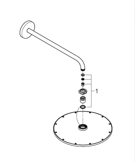 Grohe Κεφαλή Ντουζ με Βραχίονα