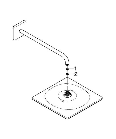 Grohe Rainshower Cosmopolitan 310 Pătrat Cap de duș 31x31cm cu braț 42.2cm Brushed Warm Sunset