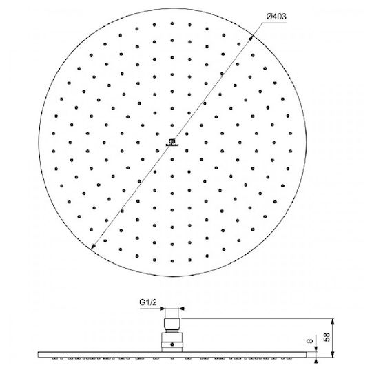 Ideal Standard Idealrain Rotund Cap de duș 40cm Chrome