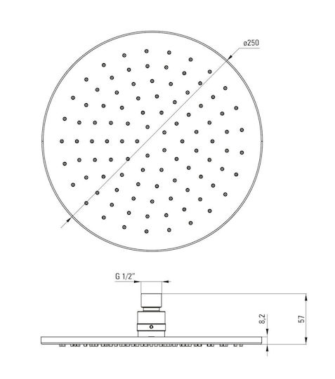 Deante Στρογγυλή Κεφαλή Ντουζ 25cm
