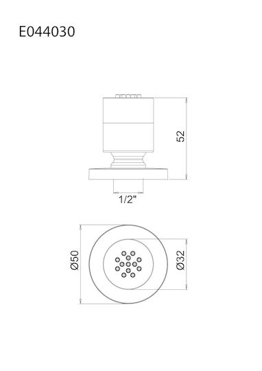 Eurorama Round Στρογγυλή Κεφαλή Ντουζ 5cm White Matt