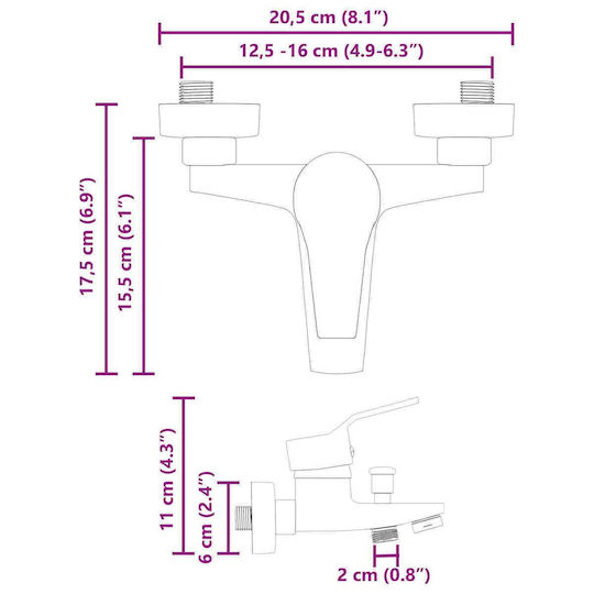 vidaXL Κεφαλή Ντουζ 13.5cm