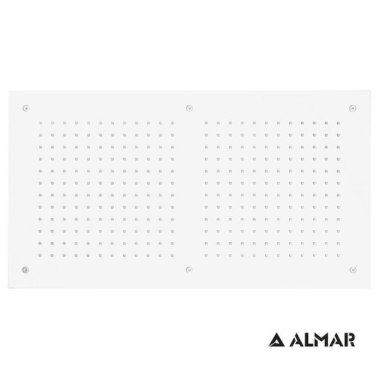 Almar Rectangular Temptation Ορθογώνια Κεφαλή Ντουζ 70x38cm White Matt