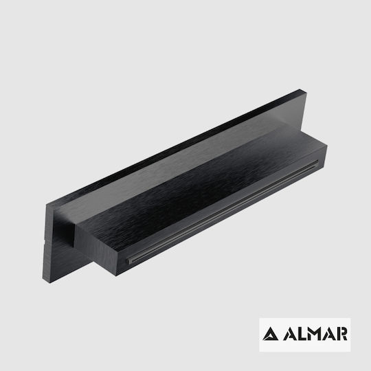 Almar XL-Waterfall Shower Head Rechteckig Duschkopf Black Brushed