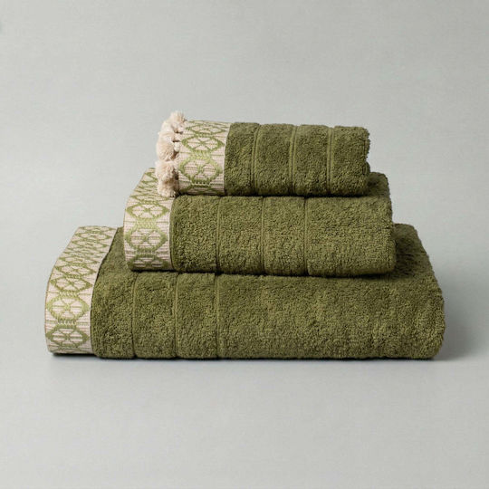 White Fabric Кърпа За Ръце Moss Зелена Тегло 600гр/м²