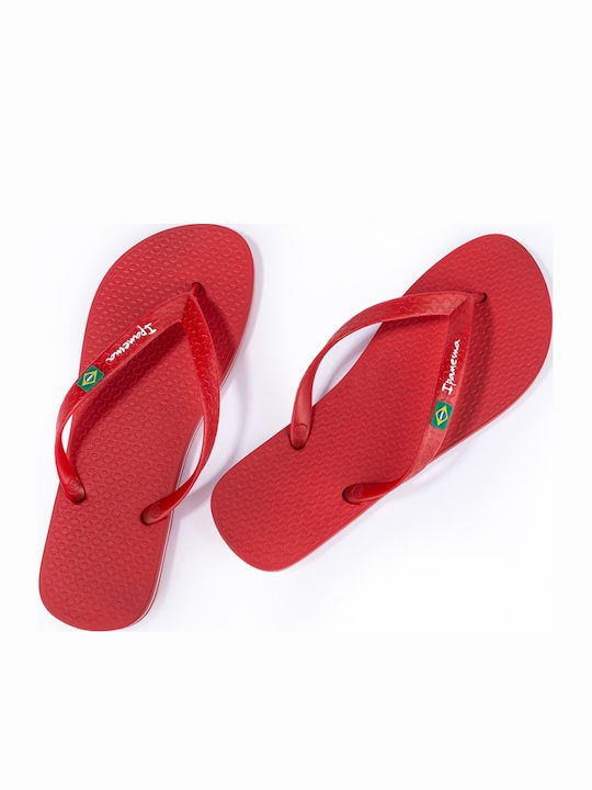 Classica Brazil Men's Red Flip Flops