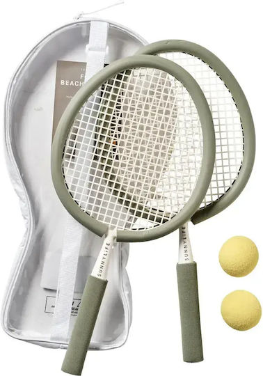 Kids Beach Foam Rackets 2 Balls Sunnylife Seagrass Sage