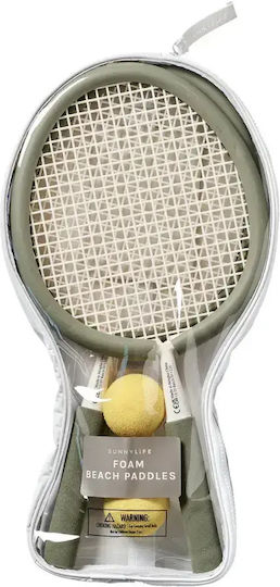 Kids Beach Foam Rackets 2 Balls Sunnylife Seagrass Sage