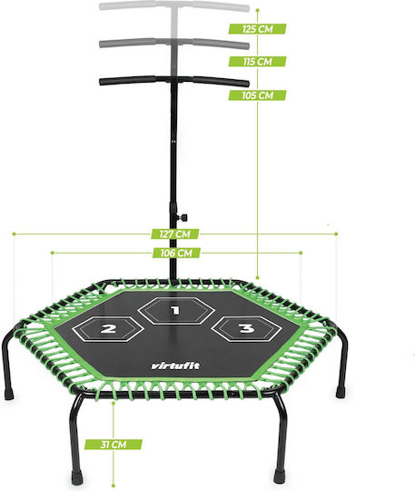 Virtufit Gymnastics Trampoline Diameter 127cm with Handle
