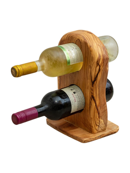 Wooden Tabletop Bottle Holder for 2 Brown Bottles 20x14x28cm ac00301