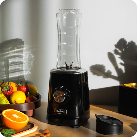 Huslog Blender with Plastic Jug 600 ml 500W Black