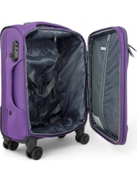 Diplomat Small The Lisbon Collection Cabin Fabric Purple Suitcase With 4 Wheels Height 55cm