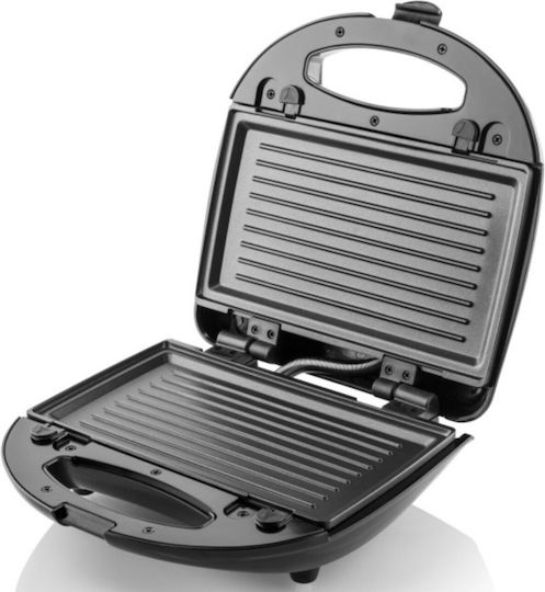 Hyundai Sandwich Maker with Non-Stick Removable Grids for 2 Sandwiches 700W Black