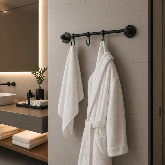 Triple Bathroom Hook Metal Matte Black Galifas 520003 Galifas