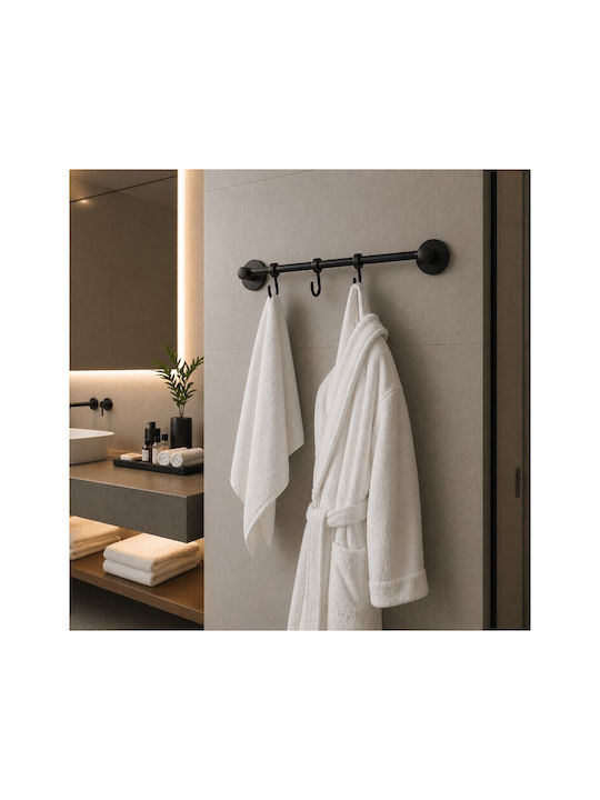 Triple Bathroom Hook Metal Matte Black Galifas 520003 Galifas