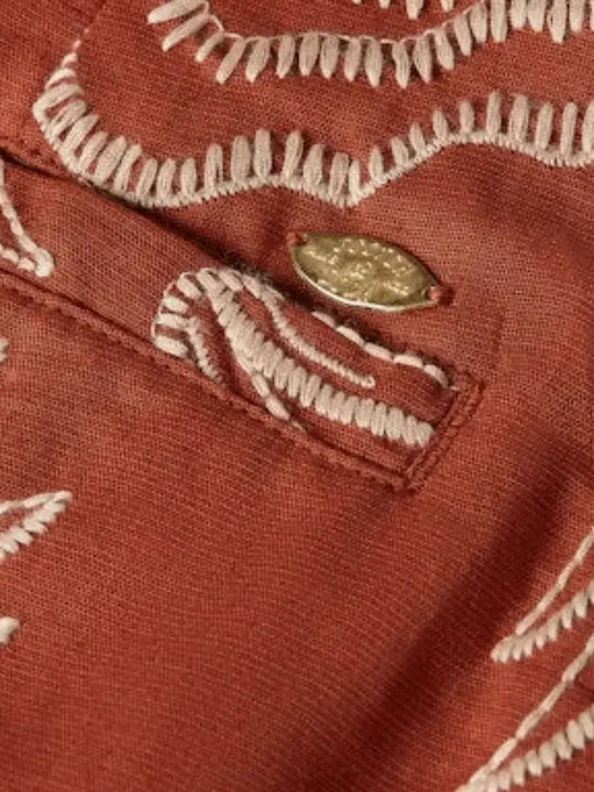 Women's Linen Shorts Burnt Henna