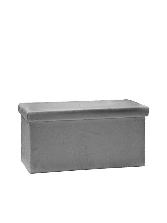 Living Room Stool with Storage Space Upholstered with Velure Velvet Gray