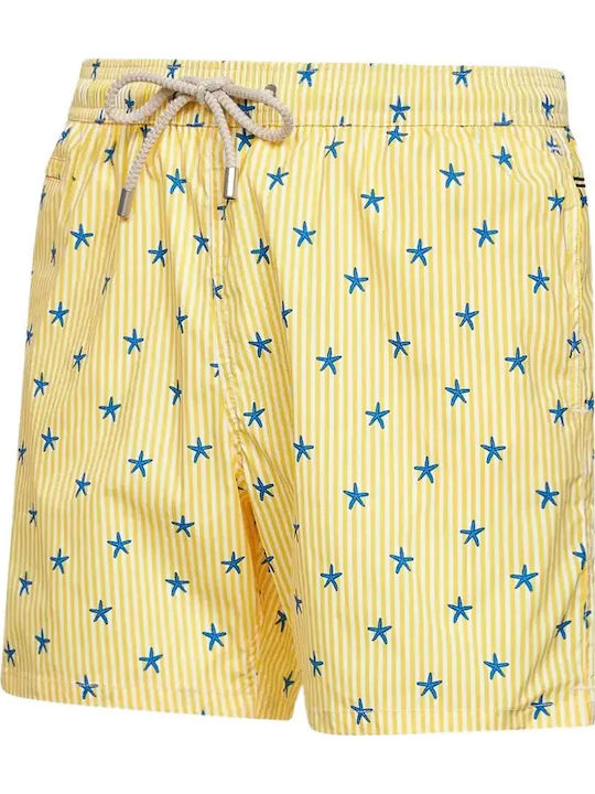 Lighting Micro Stretch Men's Swimwear Shorts Yellow Striped