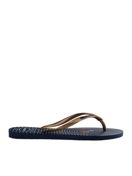 Slim Nautical Women's Flip Flops Gold
