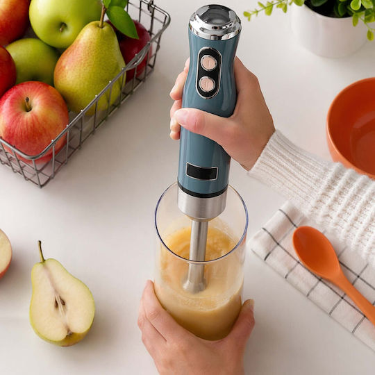 Avizar Hand Blender 600w 2 Speeds Copper-wound Motor Stainless Steel Base Blue