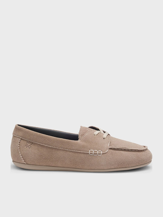 Hugo Δερμάτινα Γυναικεία Boat Shoes Sandy Brown