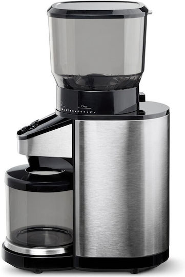 Tchibo Râșniță de Cafea Electrică 160W cu Capacitate de 400g și 26 Nivele de Măcinare Argintie
