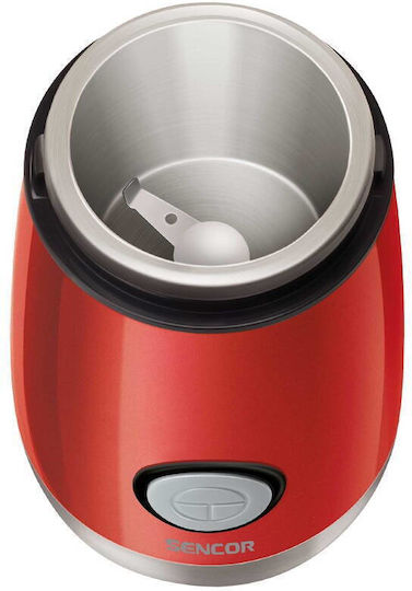 Sencor Electric Coffee Grinder 150W with 60g Capacity Red