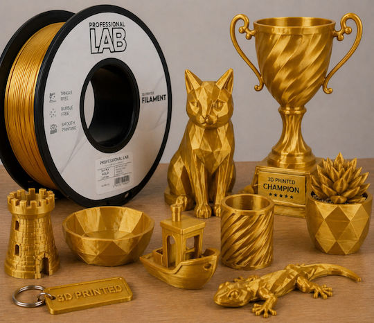 Silk Pla Filament 3d Printer Professional Lab 1 Kg 1.75 Mm Gold