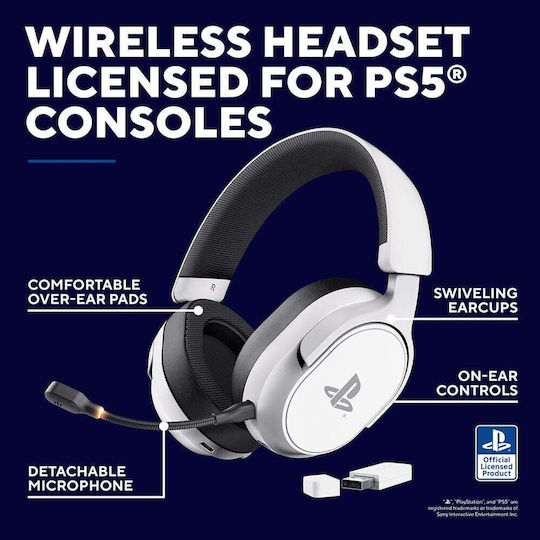 Trust GXT499W Wireless Over Ear Gaming Headset with 3.5mm Connection White for PS5