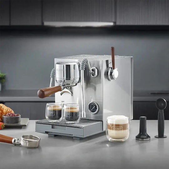 Caso Handbetriebene Espressomaschine 3000W Druck 19bar Graue