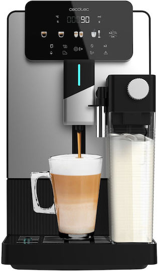 Cecotec Latte Автоматична Еспресо Кафемашина 1300W Налягане 19bar за Капучино с Мелачка Сива