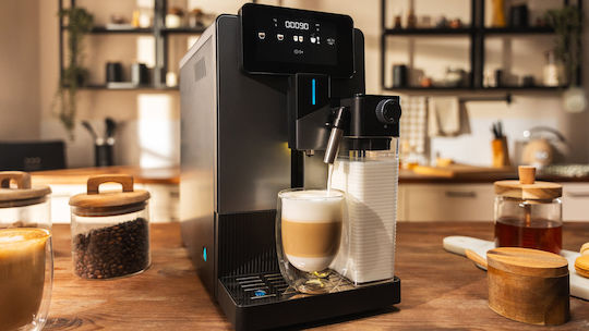 Cecotec Latte Автоматична Еспресо Кафемашина 1300W Налягане 19bar за Капучино с Мелачка Сива