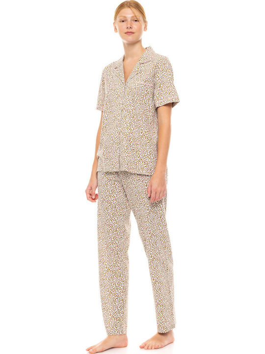 Pink Label Sommerliches Damen-Schlafanzug-Set Mint
