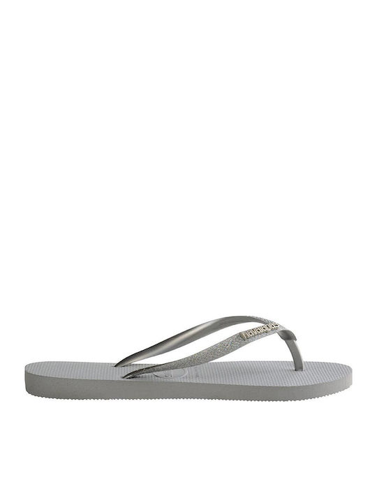 Slim Glitter Women's Flip Flops Silver