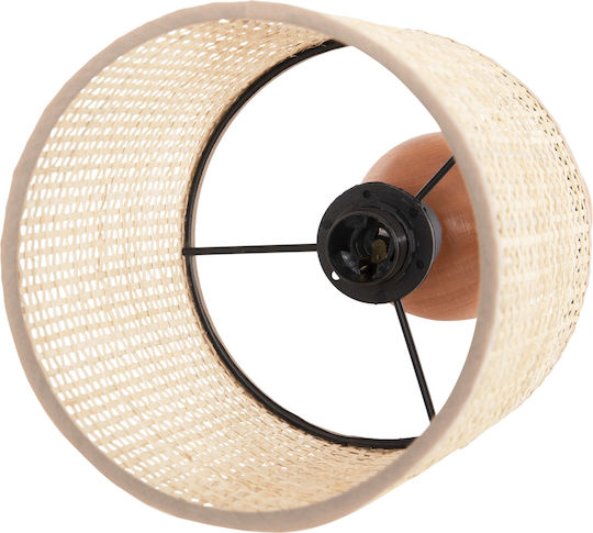 Megapap Cora Table Lamp for E14 Socket with Beige Shade and Brown Base