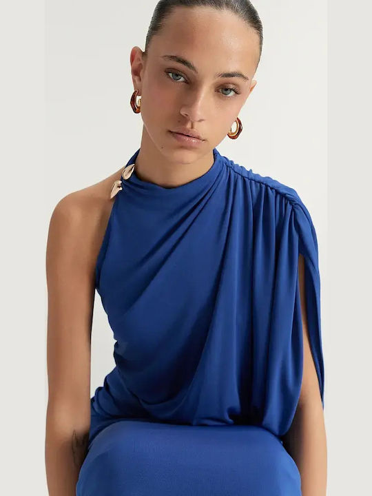 Summer Maxi Dress for Wedding Christening Drape Royal