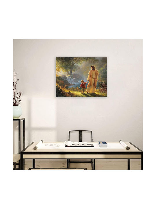 Painting Jesus Holding My Hand Decorative Framed Religious 40x60 Cm