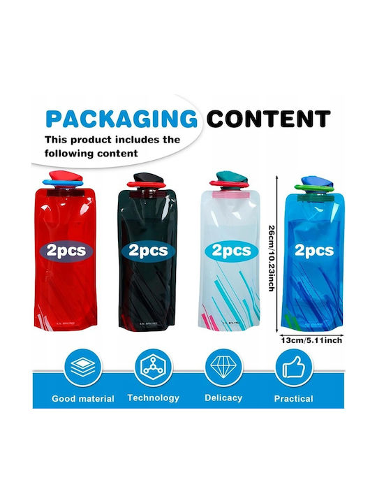 Set Sticlă De Apă Sportivă Din Plastic 700ml Albastră