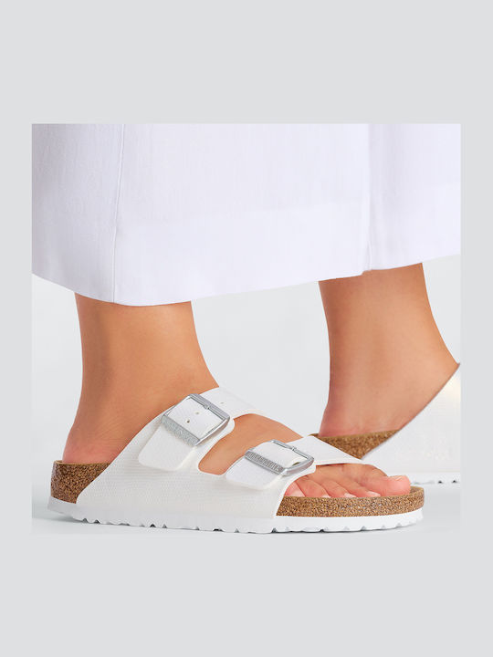Arizona Bs Birko-flor Embossed Γυναικεία Σανδάλια Shiny Lizard White Narrow Fit